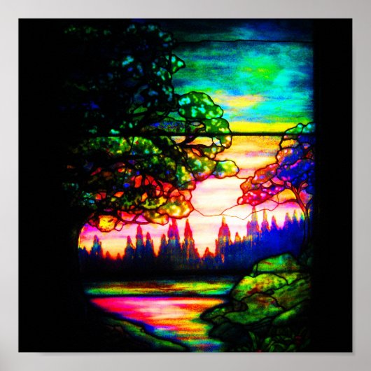 ポスター – ヴィンテージステンドグラスArt-TIffany 1 (正面)
