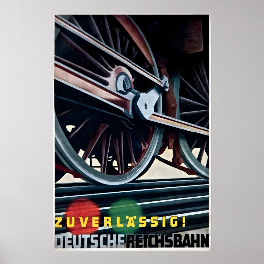 ポスター -信頼できるドイツ鉄道- 1936年 蒸気機関車 (正面)