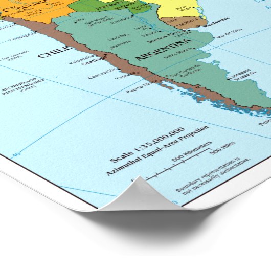 ポスター – 南米の地図 (角)