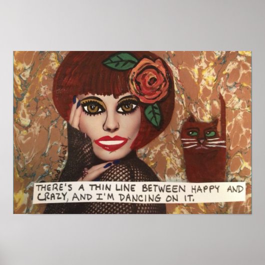 ポスター – 幸福と幸福の間に細い線がある熱狂する (正面)