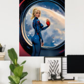 ポスター「愛、月と背中」 ポスター (ホームオフィス)