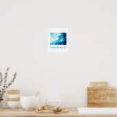 ポスター、抽象芸術ブルーウェーブ ポスター (キッチン)