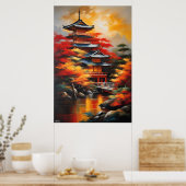 ポスター |文日本の化 |油彩画スタイル (キッチン)