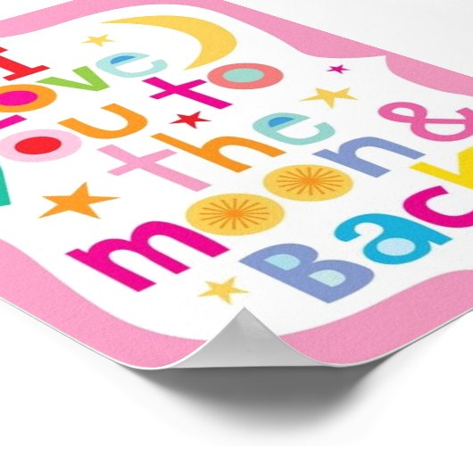 ポスター – 月と背中に愛 (角)