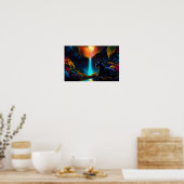 ポスター「滝の横の豹」 ポスター (キッチン)