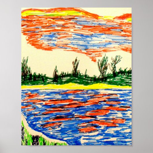 ポスター：空と海の反射ビュー。 ポスター (正面)