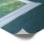 ポスター – 窓の上に立つ猫の眺め (角)