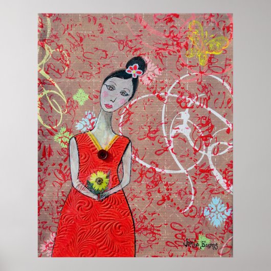 ポスター:赤いドレスのアデライン ポスター (正面)