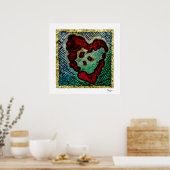 ポスター – 赤インクのブリードハート (キッチン)