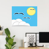 ポスター - 飛翔するウミネコ (ホームオフィス)