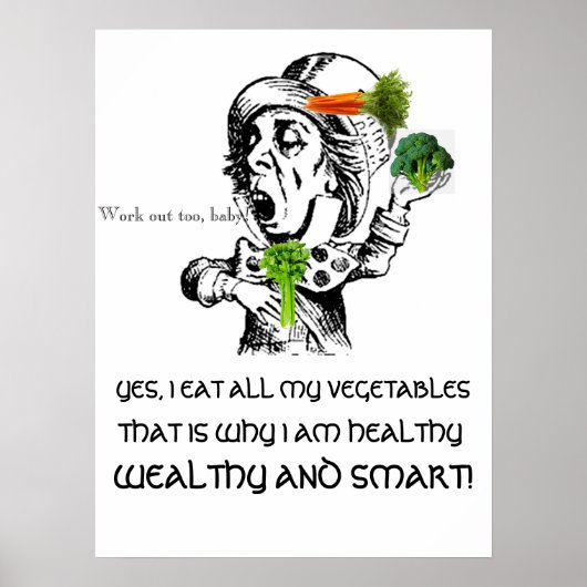 ポスター – 食べ物健康おもしろいポスター18 x 24" (正面)