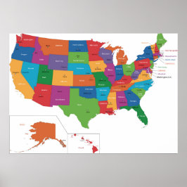 ポスター - 首都を含むアメリカ合衆国