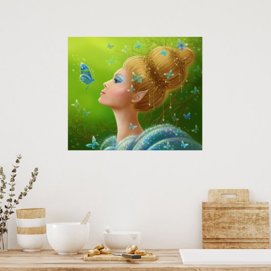 ポスター「魔法蝶」 ポスター (キッチン)