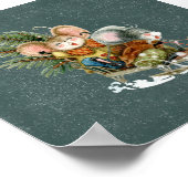 ポスター(15,2 x 15,2cm) – そり上の2ネズミ ポスター (角)