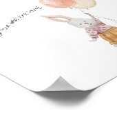 ポスター(15,2 x 15,2cm) – バルーン付きかわいいウサギ ポスター (角)
