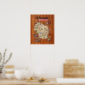 ポスター – 16 x 20 – ウィスコンシン晩餐クラブの地図 (キッチン)