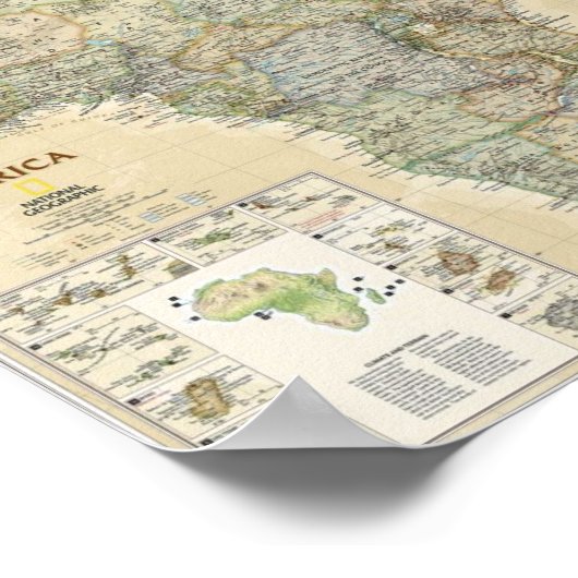 ポスター – Africa National Geographic Map (角)