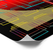 ポスター | Bird of Paradiseフラワーサンセットジオメトリック (角)