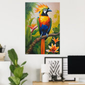 ポスター | Bird of Paradise |油彩画スタイル (ホームオフィス)