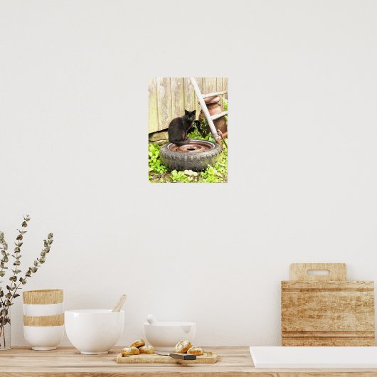 ポスター – Black Barn Cat (キッチン)