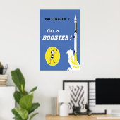 ポスター COVID 19 ワクチン 接種済み ブースターを打って！ (ホームオフィス)
