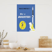 ポスター COVID 19 ワクチン 接種済み ブースターを打って！ (キッチン)