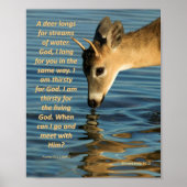 ポスター – Deer Drink Water with Psalms 47:1-2 (正面)