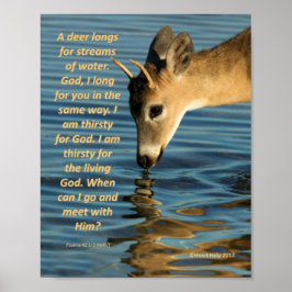 ポスター – Deer Drink Water with Psalms 47:1-2