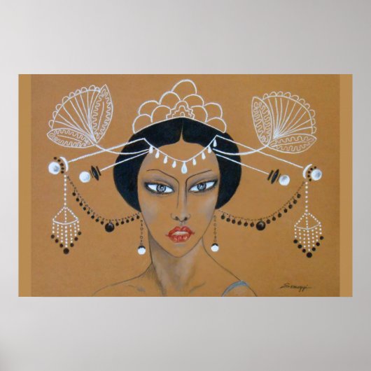 ポスター"Eastern Elegance"元。アジア/アールデコ ポスター (正面)