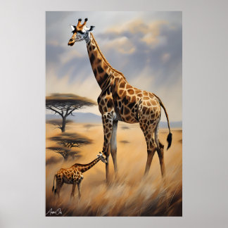 ポスター | Giraffes |油Artstyle