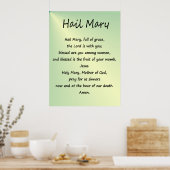 ポスター～Hail Mary Christian祈りの言葉 ポスター (キッチン)