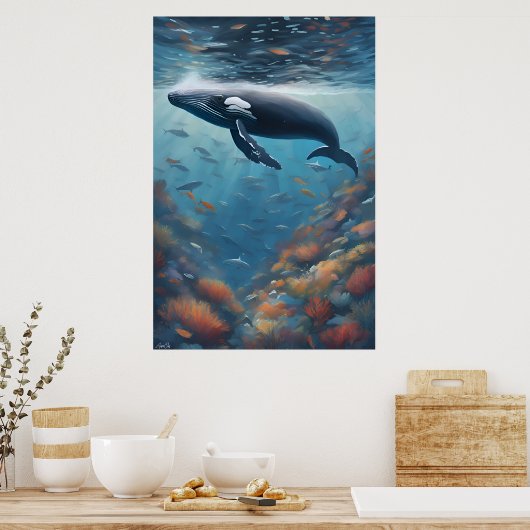 ポスター | Humpback Whale |アート (キッチン)