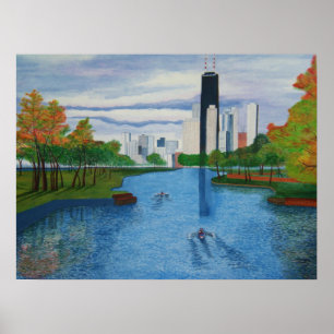ポスター"Lincoln Park -シカゴ" 24" x18 " ポスター