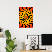 ポスター: Orange Spiral Pattern: Vectorスケッチ ポスター (ホームオフィス)