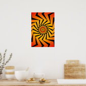 ポスター: Orange Spiral Pattern: Vectorスケッチ ポスター (キッチン)