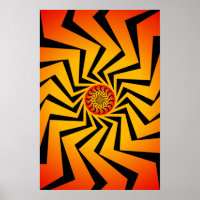 ポスター： Orange Spiral Pattern: Vectorスケッチ