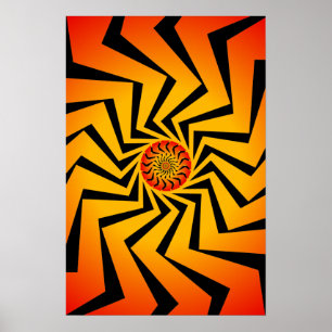 ポスター: Orange Spiral Pattern: Vectorスケッチ ポスター
