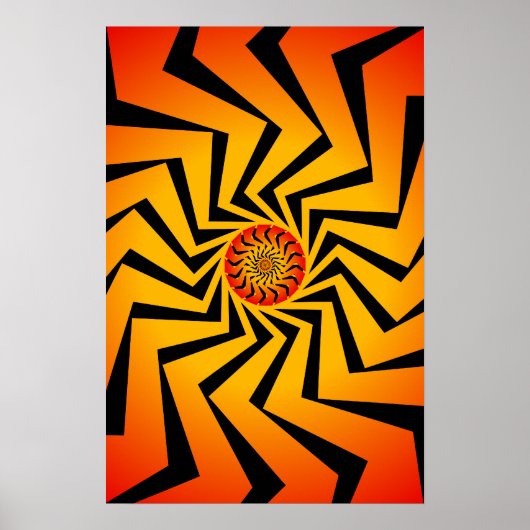 ポスター: Orange Spiral Pattern: Vectorスケッチ ポスター (正面)