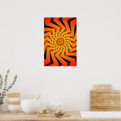 ポスター: Orange Spiral Pattern: Vectorスケッチ ポスター (キッチン)