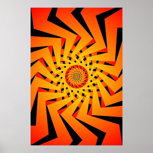 ポスター: Orange Spiral Pattern: Vectorスケッチ ポスター (正面)