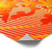ポスター： Orange Spiral Pattern: Vectorスケッチ ポスター (角)