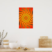 ポスター： Orange Spiral Pattern: Vectorスケッチ ポスター (キッチン)