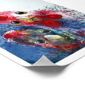 ポスター – RoosterとHen in Water colors (角)