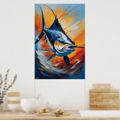 ポスター | Sailfish |油彩画スタイル (キッチン)