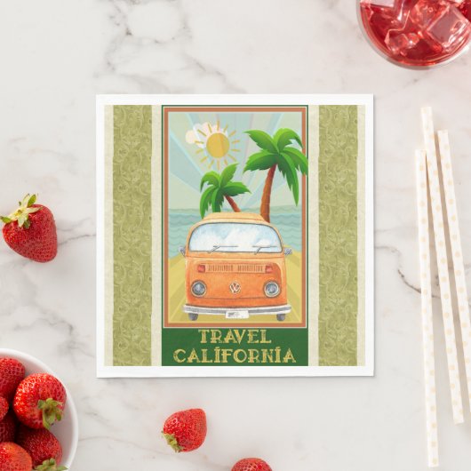 ポスター：Travel California Paper Napkin スタンダードランチョンナプキン (インサイチュ)