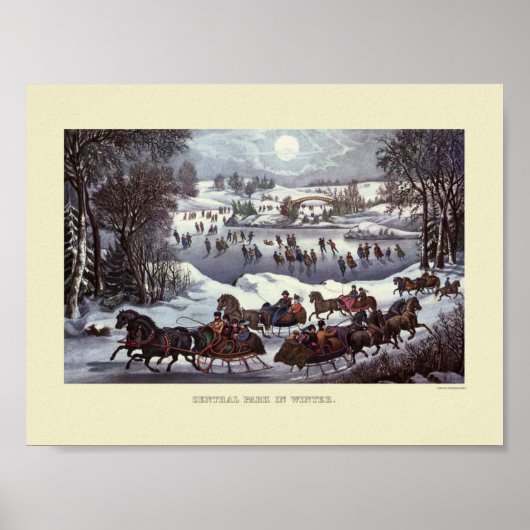 ポスター： VINTAGE CHRISTMAS ：セントラルパークニューヨーク ポスター (正面)