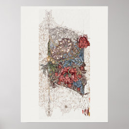 ポスター： WILLIAM MORRIS :ハニーサックル+チューリップ ポスター