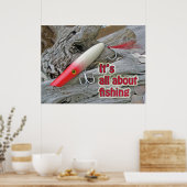 ポスターAJSルアーポッパー「It's All About魚釣り」 ポスター (キッチン)