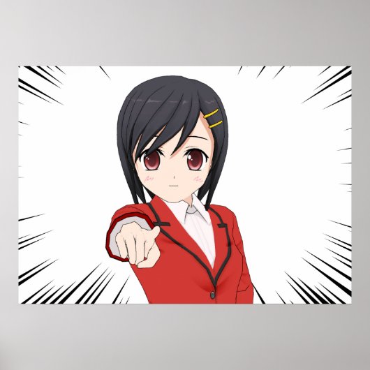 ポスターjeune filleマンガcheveux courts ポスター (正面)