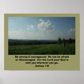 ポスターJoshua 1:9 「強く、勇気ある」 ポスター